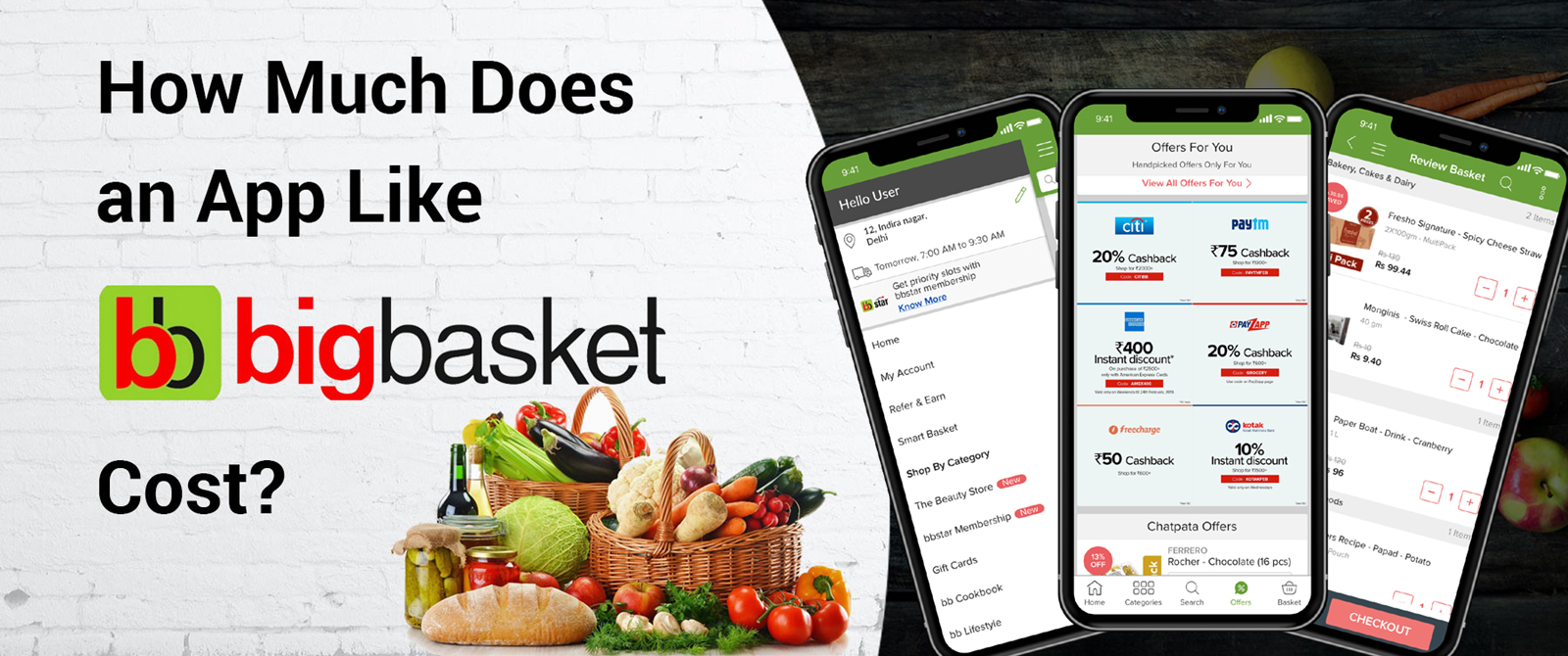 Cost to Develop an App like Big Basket