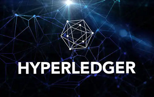 A Luminating Blue Hyperledger Symbol